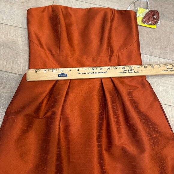 ALFRED SUNG BURNT ORANGE SIZE 10 STRAPLESS DRESS NEW - Picture 4 of 11